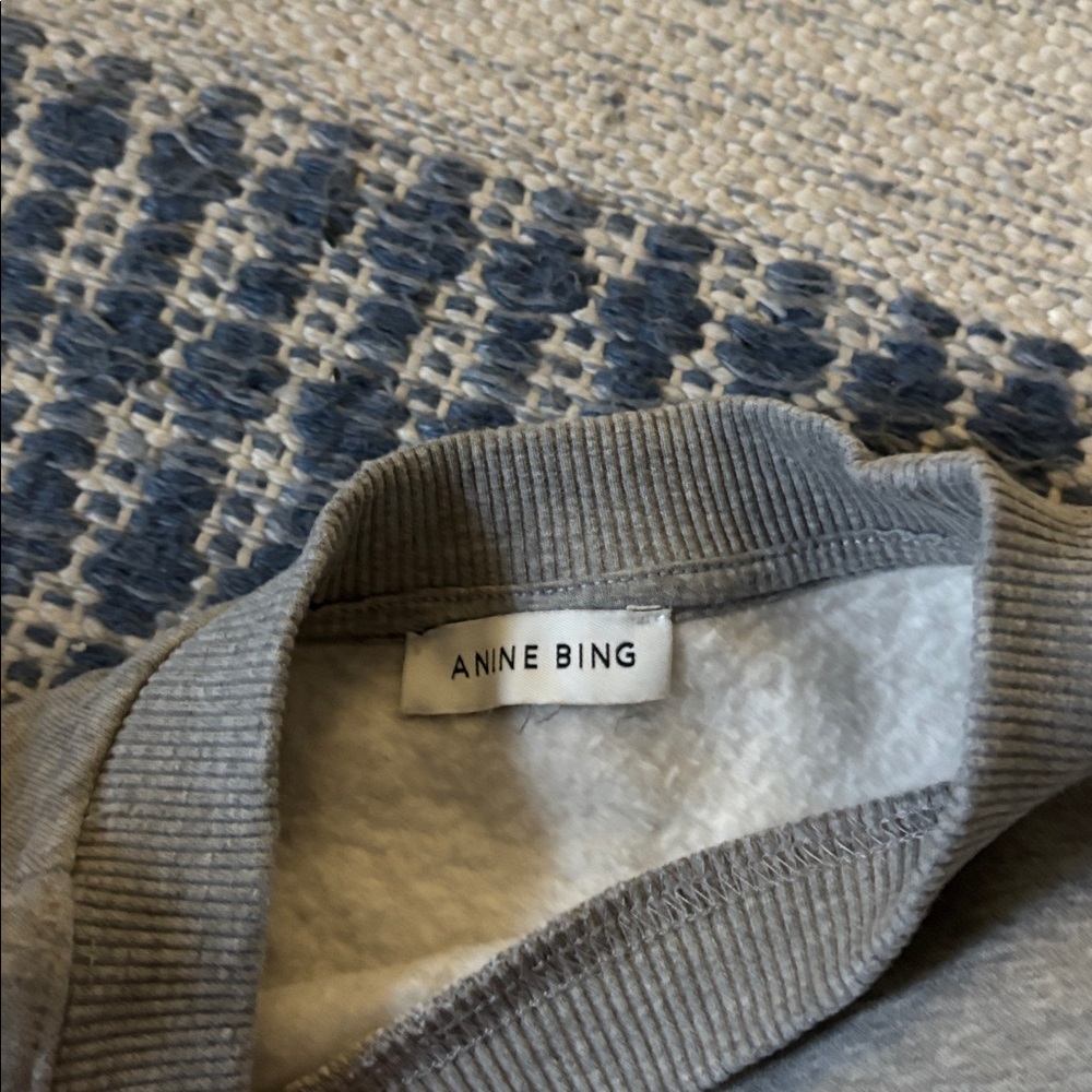 Anine Bing Gray Crewneck with Maroon logo - Picture 2 of 5